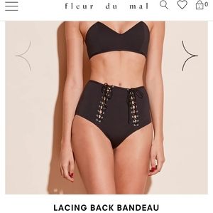 NWT Fleur du mal lacing back bandeau